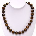 Silver Beaded Tiger's Eye Necklace