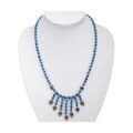Silver Beaded Blue Turquoise Necklace