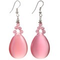 Pink Calcite Teardrop Dangle Earrings