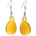 Yellow Calcite Teardrop Dangle Earrings