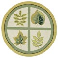 Hand-hooked Forest Ivory Wool Rug (3' Round)