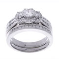 14k White Gold 1ct TDW Diamond Wedding Set (G-H, I1)