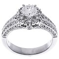14k White Gold 1ct TSW Round Diamond Bridal Ring