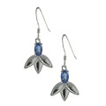 Sterling Silver Blue Topaz Flower Earrings