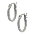 14k White Gold Hinged Hoop Earrings