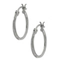 14k White Gold Hinged Hoop Earrings