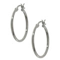 14k White Gold Hinged Hoop Earrings