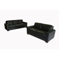 Portola Black Leather Sofa and Loveseat Set
