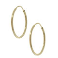 14k Yellow Gold Endless Hoop Earrings (17.5 mm Diameter)