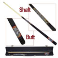 White Wolf-motif Hardwood Pool Cue w/ Case