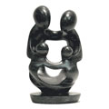 Hand-carved Shona Stone Family of 4 Statue (Zimbabwe)