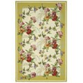 Hand-hooked Botanical Ivory Wool Rug (5'3 x 8'3)