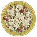 Hand-hooked Botanical Ivory Wool Rug (5'6 Round)