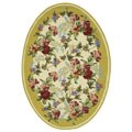 Hand-hooked Botanical Ivory Wool Rug (4'6 x 6'6 Oval)