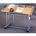 Adjustable Drawing & Craft Table in Maple & Silver