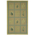 Hand-hooked Forest Tan Wool Rug (5'3 x 8'3)
