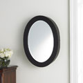 Black Oval Wall-mount Jewelry Armoire & Mirror