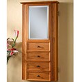 Oak Wall-mount Mirrored Jewelry Armoire