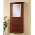 Wall Mount Wood Finish Mirrored Jewelry Armoire