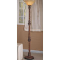 Antiqued Bamboo & Frosted Glass Floor Lamp
