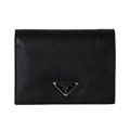 Prada Leather Logo Bi-fold Wallet