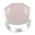 Sterling Silver Domed Rose Quartz Fashion Ring