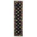 Hand-hooked Fruit Harvest Black Wool Runner (2'6 x 8')