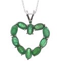 10k White Gold Heart-shaped Emerald Pendant