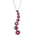 14k White Gold Ruby Drop Pendant