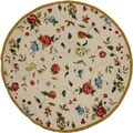 Hand-hooked Bright Floral Cotton Rug (6' Round)