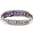 14k White Gold Pink Sapphire Eternity Channel Band