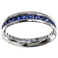 14k White Gold Sapphire Eternity Channel Band