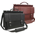 Leather Dowel Rod Briefcase