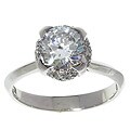 Tacori Platinum CZ Center 1/4ct TDW Diamond Engagement Ring (G, VS)