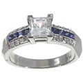 Tacori Platinum CZ 1/10ct Diamond Sapphire Ring (G, VS)