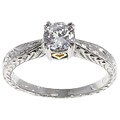 Tacori Platinum Cubic Zirconia Engraved Ring