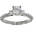 Tacori Platinum CZ Center 3/8ct TDW Diamond Enagement Ring (G, VS)