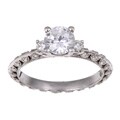 Tacori Platinum CZ Center 3/8ct TDW Diamond Enagement Ring (G, VS)