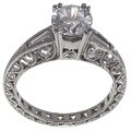 Tacori Platinum CZ Center 7/8ct TDW Diamond Ring (G, VS)