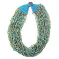 Handmade Green and Turquoise Bead Necklace (India)