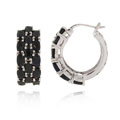 Sterling Silver Sapphire 3-tier Hoop Earrings