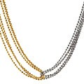 14k Two-tone 3-strand Ball Necklace