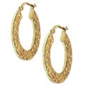 Hammered 14k Yellow Gold Hoop Earrings