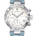 Accutron Womens White Dial Diamond Chronograph Watch