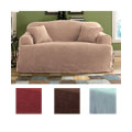 Smooth Suede Washable T-Cushion Loveseat Slipcover