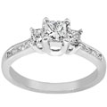 14k White Gold 1/2ct TDW Princess Diamond Wedding