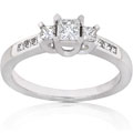14k White Gold 1/2ct TDW Princess Diamond Wedding Ring