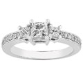 14k Gold 3/4ct TDW Princess Diamond Engagement Ring