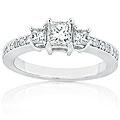 14k Gold 3/4ct TDW Princess Diamond Engagement Ring