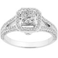 14k White Gold 1-1/3ct TDW Princess Diamond Wedding Ring